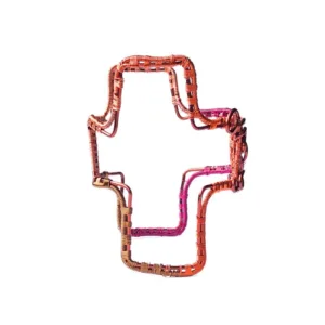 Βραχιόλι Μανσέτα Χαλκού ρυθμιζόμενο, Κεραμιδί, Πορτοκαλί χαλκού, Καφέ, Magenta