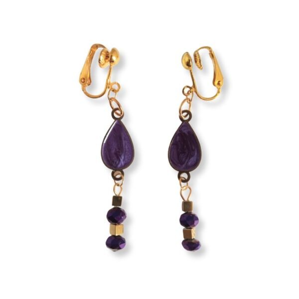 Χειροποίητα κρεμαστά σκουλαρίκια με κλιπ