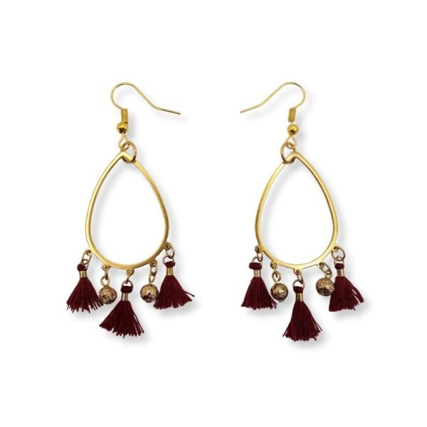 Σκουλαρίκια κρεμαστά από ατσάλι με φούντες