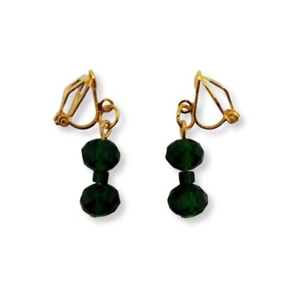 Σκουλαρίκια με πράσινα κρύσταλλα