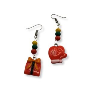 Σκουλαρίκια χριστουγεννιάτικα με στοιχεία