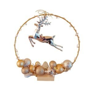 Φωτιζόμενο Χριστουγεννιάτικο Στεφανάκι Ελαφάκι