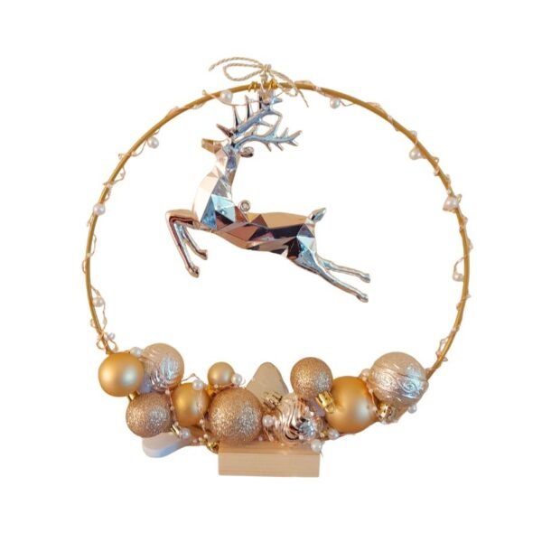 Φωτιζόμενο Χριστουγεννιάτικο Στεφανάκι Ελαφάκι