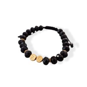 Βραχιόλι γούρι ατσάλινο 26 με κρύσταλλα και αιματίτες