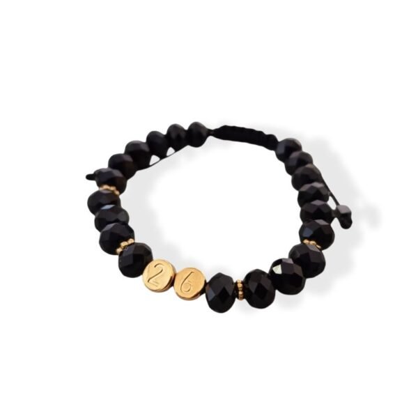 Βραχιόλι γούρι ατσάλινο 26 με κρύσταλλα και αιματίτες