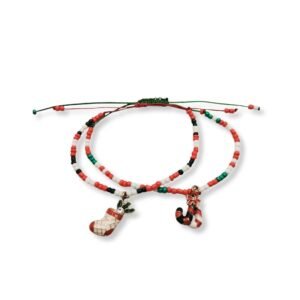 Χριστουγεννιάτικα Βραχιόλια με κλείσιμο μακραμέ