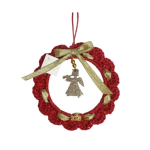 Στεφανάκι πλεκτό γούρι 2026 Αγγελάκι Μπορντό