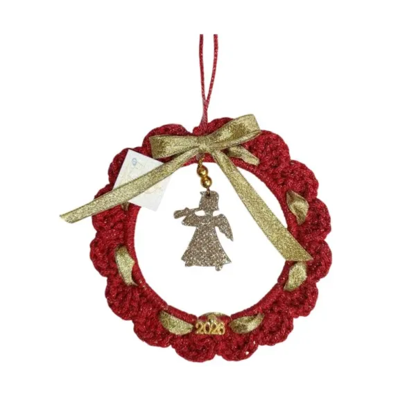 Στεφανάκι πλεκτό γούρι 2026 Αγγελάκι Μπορντό