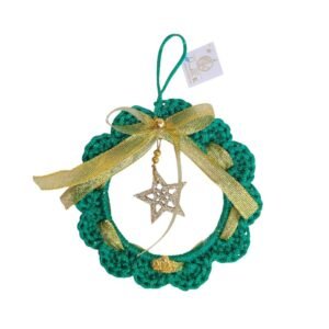 Στεφανάκι πλεκτό γούρι 2026 Αστέρι, Πράσινο