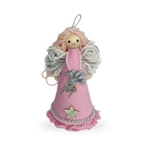 Στολίδι γούρι '26 Χριστουγεννιάτικο, Ροζ αγγελάκι