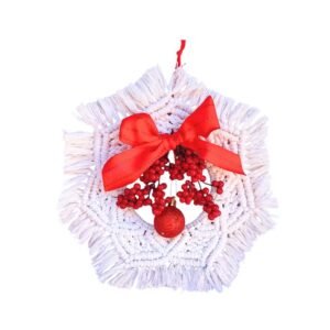 Χριστουγεννιάτικο διακοσμητικό στεφάνι 30 εκ. μακραμέ