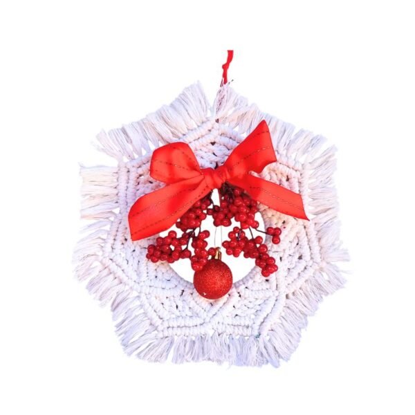 Χριστουγεννιάτικο διακοσμητικό στεφάνι 30 εκ. μακραμέ