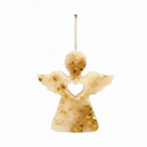 Χριστουγεννιάτικo γούρι σε σχήμα αγγέλου από κερί σόγιας σε μικρό μέγεθος