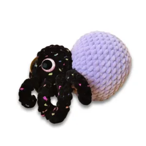 Βελουτέ πλεκτή αράχνη λιλά μαύρο