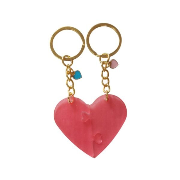 Μπρελόκ καρδιά σε 2 κομμάτια από υγρό γυαλί