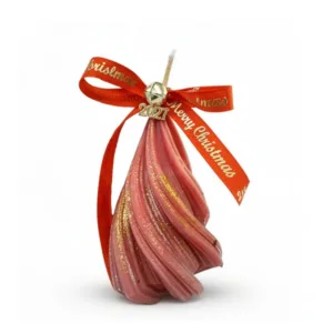 Χριστουγεννιάτικo γούρι σε σχήμα δέντρου από κερί σόγιας σε μικρό μέγεθος