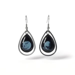 Διπλά σκουλαρίκια από υγρό γυαλί Έκλειψη