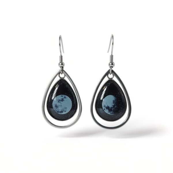 Διπλά σκουλαρίκια από υγρό γυαλί Έκλειψη