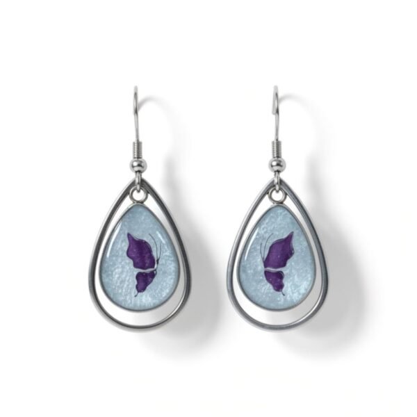 Διπλά σκουλαρίκια από υγρό γυαλί Wings