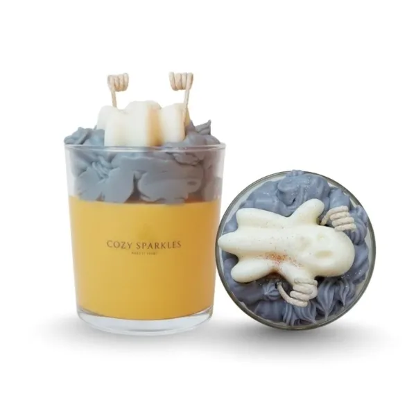 Halloween κερί σόγιας με φαντασματάκι