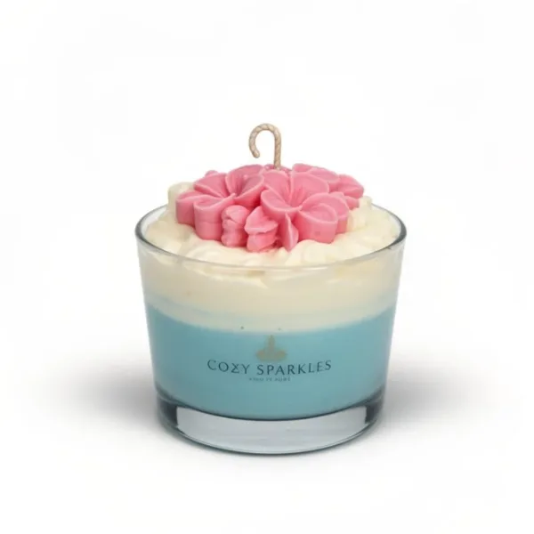 Ανοιξιάτικο κερί σόγιας με λουλούδια