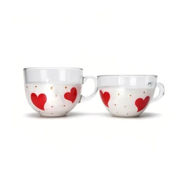 Κούπα γυάλινη με καρδιές