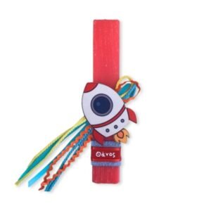 Αρωματική λαμπάδα Πύραυλος Κόκκινη με όνομα