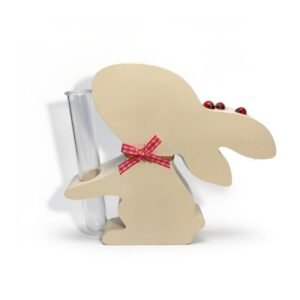 Κουνέλι μεγάλο από πορσελάνη με γυάλινο βάζο σωλήνα