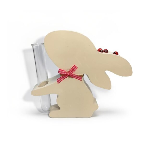 Κουνέλι μεγάλο από πορσελάνη με γυάλινο βάζο σωλήνα