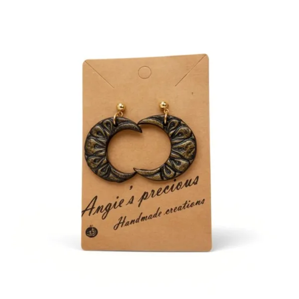 Σκουλαρίκια μισοφέγγαρο από πηλό