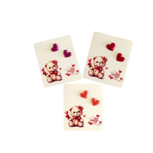 Καρφωτά σκουλαρίκια Καρδούλες από υγρό γυαλί