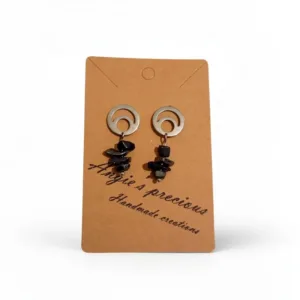 Σκουλαρίκια ατσάλινα καρφωτά με μπλέ χρυσόλιθους