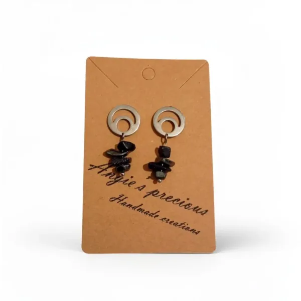 Σκουλαρίκια ατσάλινα καρφωτά με μπλέ χρυσόλιθους