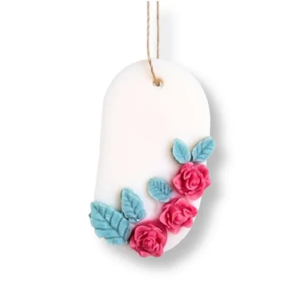 Ταμπλέτα ντουλάπας από κερί σόγιας με κόκκινα τριαντάφυλλα