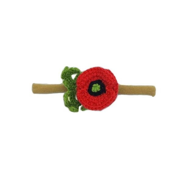 Βρεφική κορδέλα με πλεκτή Παπαρούνα