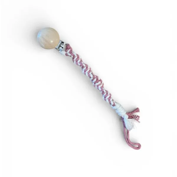 Κλιπ πιπίλας βαμβακερό με ξύλινη λεπτομέρεια