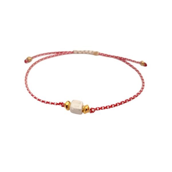 Βραχιόλι Mάρτης κεραμικός κύβος