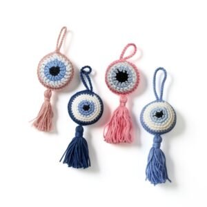 Πλεκτό μικρό ματάκι, διακοσμητικό, 5εκ.