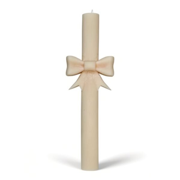 Λαμπάδα wax melt 2 σε 1 με φιόγκο από Φυσικό Κερί Ελαιοκράμβης