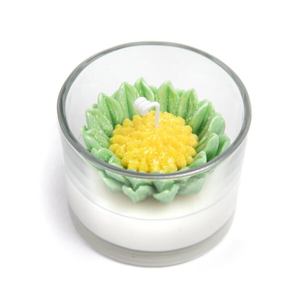 Αρωματικό κερί σε βαζάκι με κέρινο λουλούδι ζέρμπερα