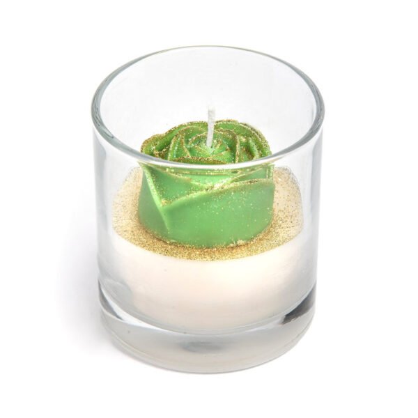 Αρωματικό κερί τριαντάφυλλο & χρυσόσκονη σε ποτήρι