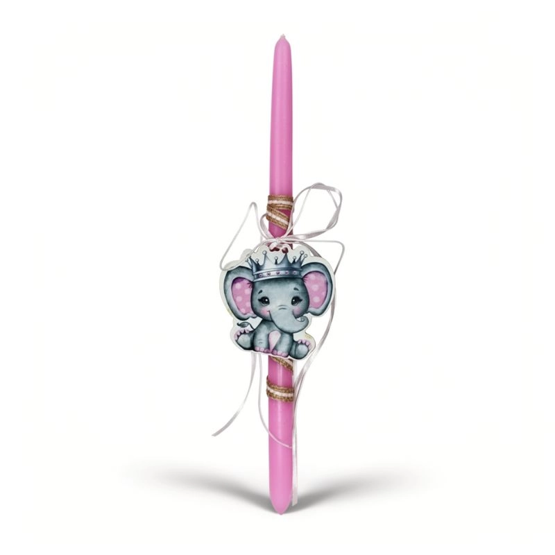 Λαμπάδα Ελεφαντάκι ροζ Λαμπάδα Ελεφαντάκι ροζ