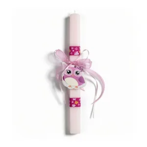 Λαμπάδα Κουκουβάγια ροζ