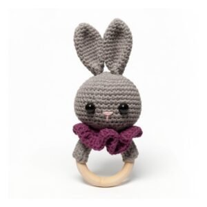 Πλέκτο κουνελάκι κουδουνίστρα