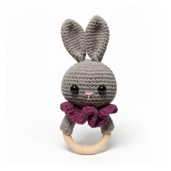 Πλέκτο κουνελάκι κουδουνίστρα