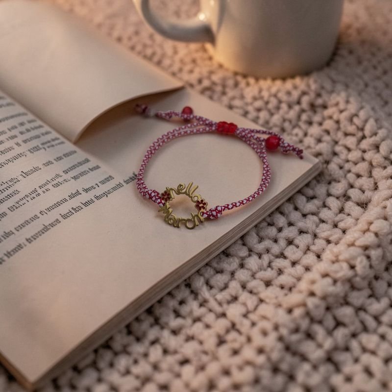 Xeiropoiito martaki vraxiolaki me xryso atsalinostefani Martis -by Cristine only (3)