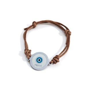 Μαρτάκι βραχιολάκι με στρογγυλό ατσάλινο στοιχείο με σμάλτο