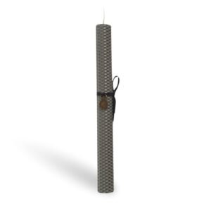 Ανδρική πασχαλινή λαμπάδα σε γκρι απόχρωση με μεταλλικό διακοσμητικό