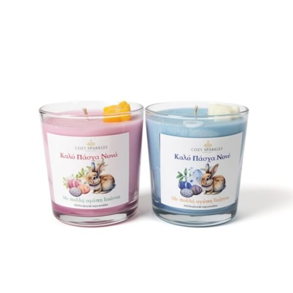 Πασχαλινό κερί σε ποτήρι για τους νονούς με αφιέρωση