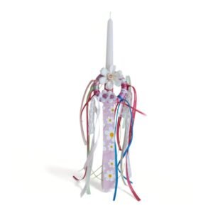 Λαμπάδα με στεφανάκι άνοιξης